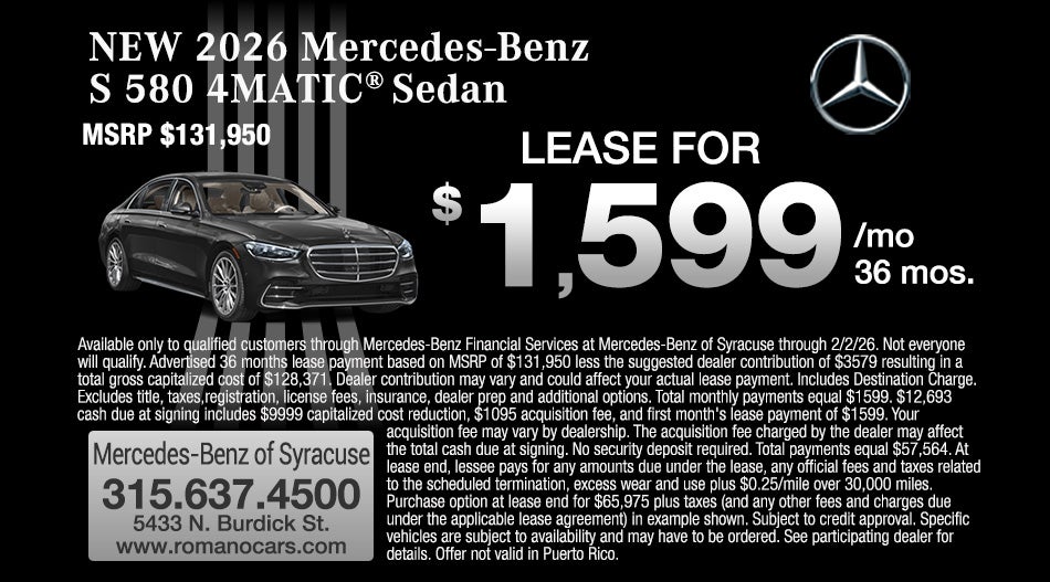 New 2026 Mercedes-Benz S 580 4MATIC Sedan